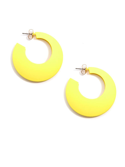 Abstract Painted Metal Hoop Earring - Racquesh