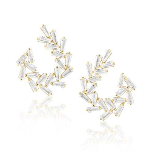 Arianna Baguette Earring Large: - Racquesh