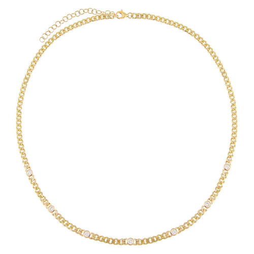 CZ Bezel Cuban Chain Choker