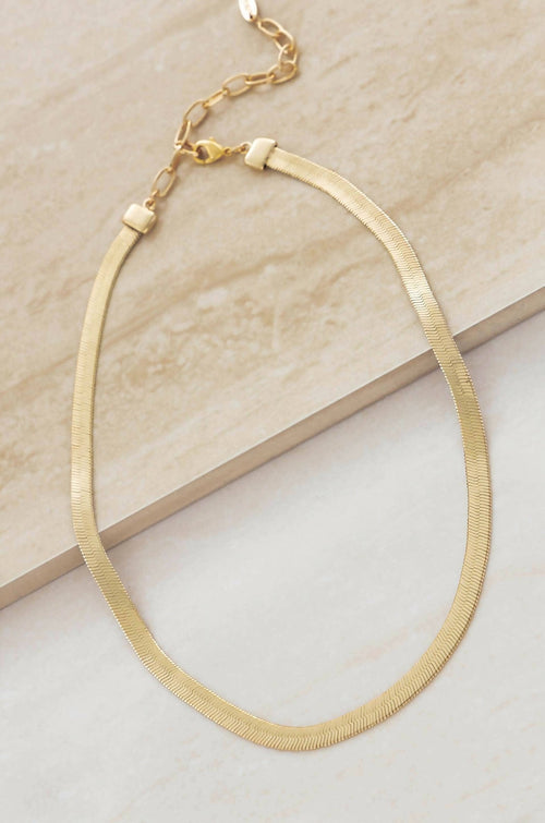 Brooklyn Flat 18k Gold Plated Necklace - Racquesh