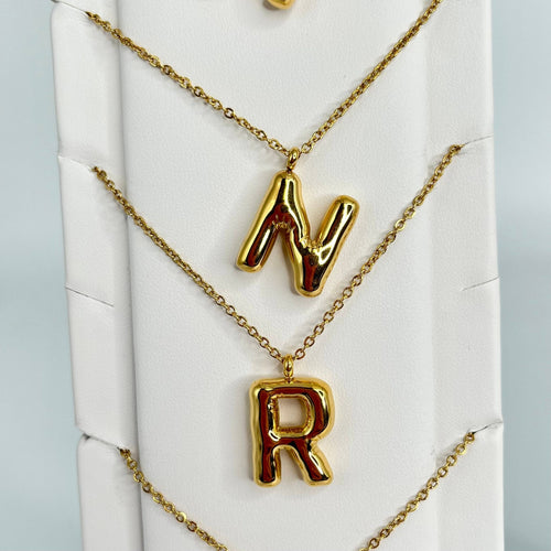 Bubble Initial Necklace - Racquesh