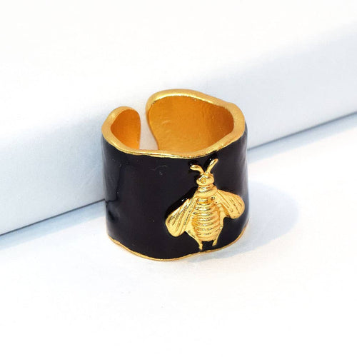 Bumblebee Ring with enamel accent - Racquesh