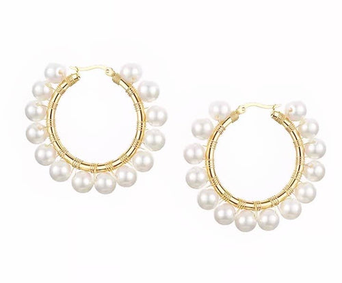 Callie Pearl Hoops - Racquesh