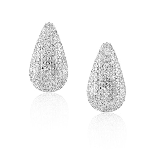 Celine CZ Raindrop Earring: Silver - Racquesh