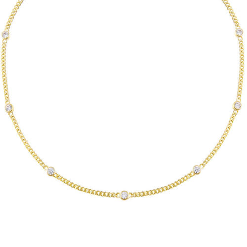 CZ Bezel Cuban Chain Choker - Racquesh