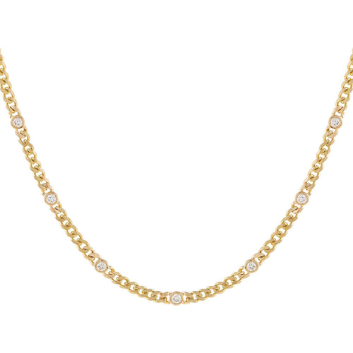 CZ Bezel Cuban Chain Choker - Racquesh