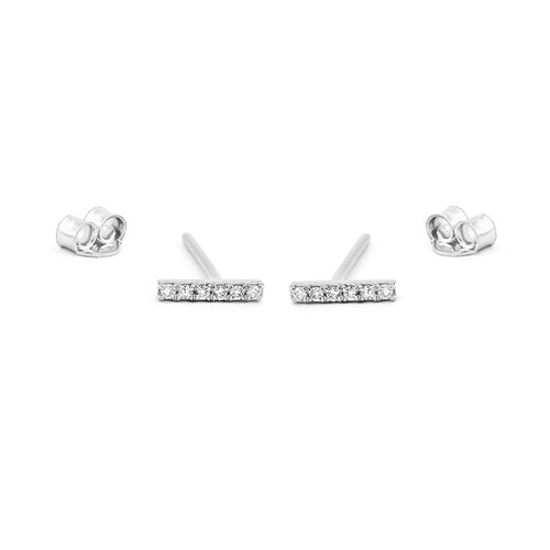 CZ Diamond Bar Stud Earrings - Racquesh