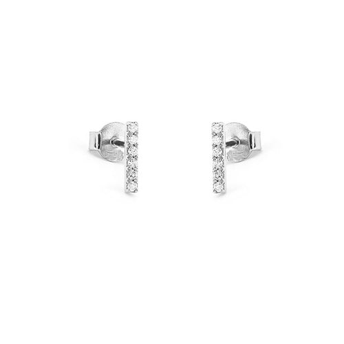 CZ Diamond Bar Stud Earrings - Racquesh