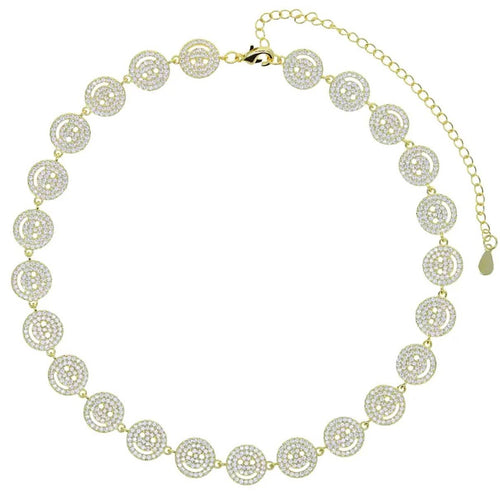 CZ Smiley Happy Face Choker Necklace - Racquesh