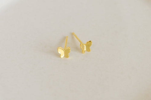 Dainty Butterfly Stud Earrings - Racquesh