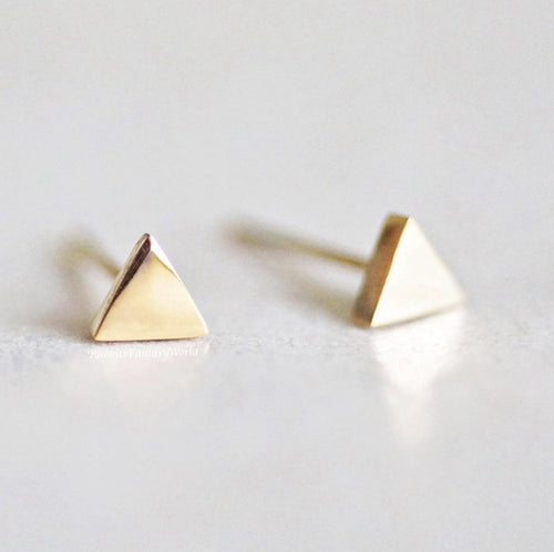 Dainty Triangle Stud Earrings - Racquesh