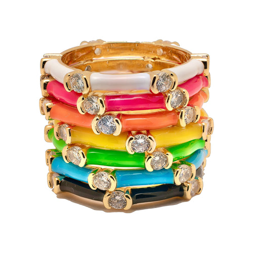 Enamel Stackable Rings - Racquesh