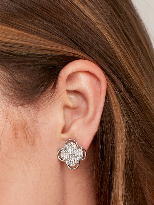 Floating Quatrefoil Stud Earring - Racquesh