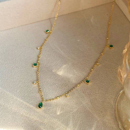 Green Stone Emerald Necklace - Racquesh