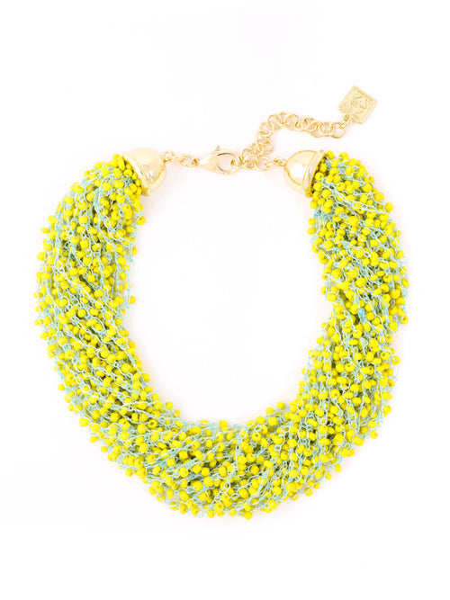 Hand Beaded Wrapped Collar Necklace - Racquesh