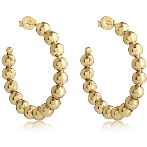 Lia Beaded Hoops - Racquesh