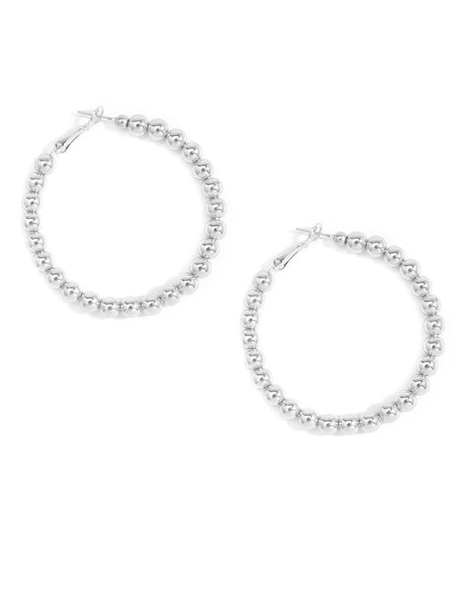 Metal Pearly Hoop Earring - Racquesh