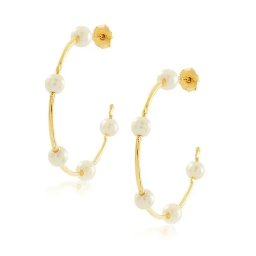 Molly Pearl Hoops - Racquesh