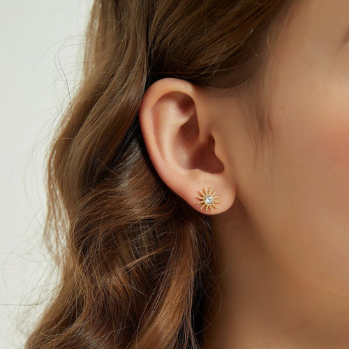 Moon and Star Stud Earrings - Racquesh