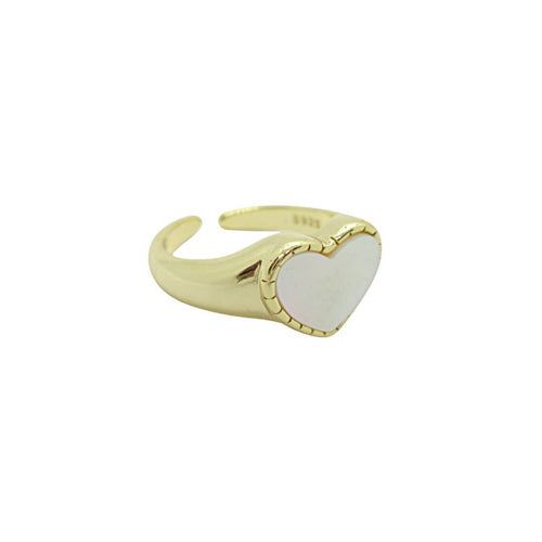 Mother of Pearl Heart Ring - Racquesh