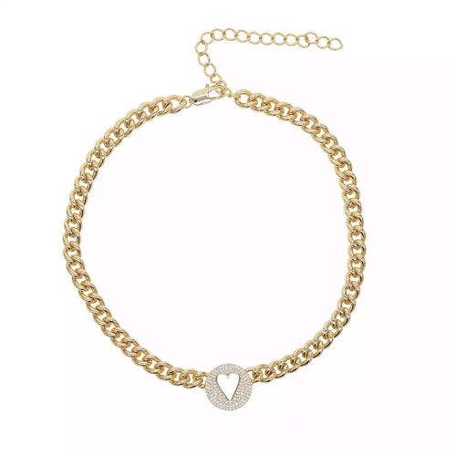 Pave Heart Chain - Racquesh