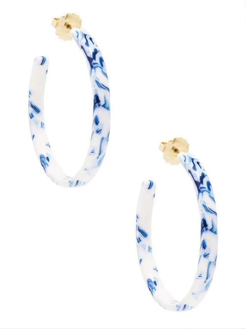 Porcelain Pattern Hoop Earring Jewelry - Racquesh