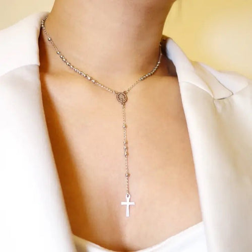 Rosary Cross Necklace - Racquesh