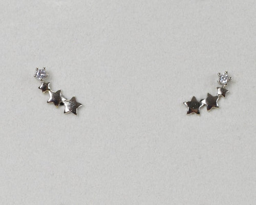 Silver Star Climber Earrings - Racquesh