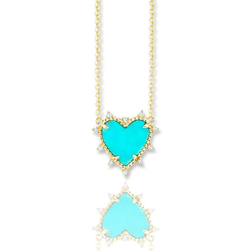 Small Enamel Heart Necklace - Racquesh