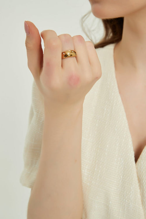 Starburst Gold Dome Ring - Racquesh