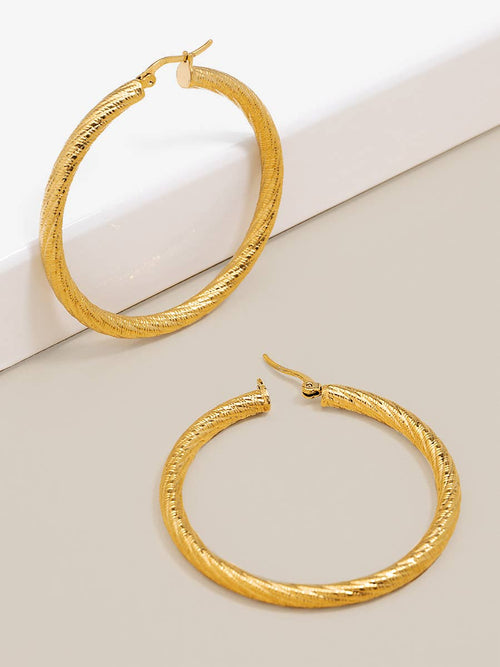 Swirled Statement Hoop Earring - Racquesh