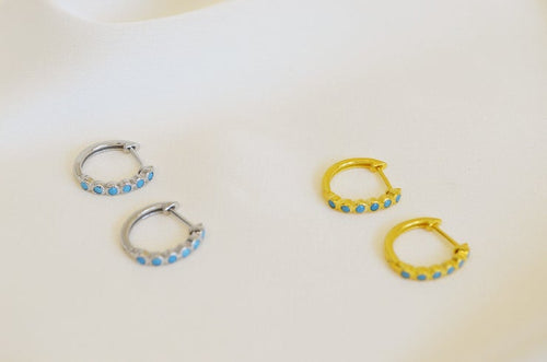 Turquoise Hoop Earrings - Racquesh