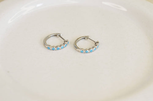 Turquoise Hoop Earrings - Racquesh