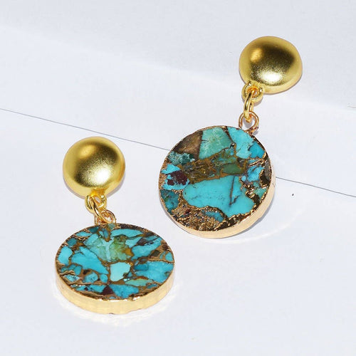 Turquoise Mosaic Drop Earring - Racquesh