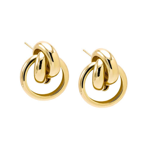 Twister Looped Dangling Drop Stud Earring - Racquesh