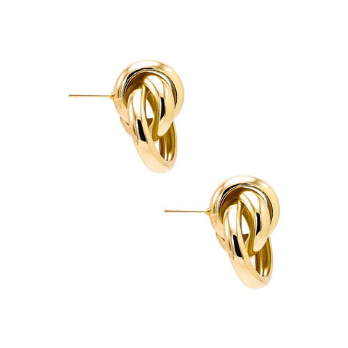 Twister Looped Dangling Drop Stud Earring - Racquesh