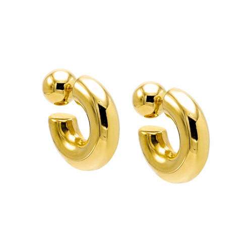 Two Way Ball X Hoop Stud Earring - Racquesh