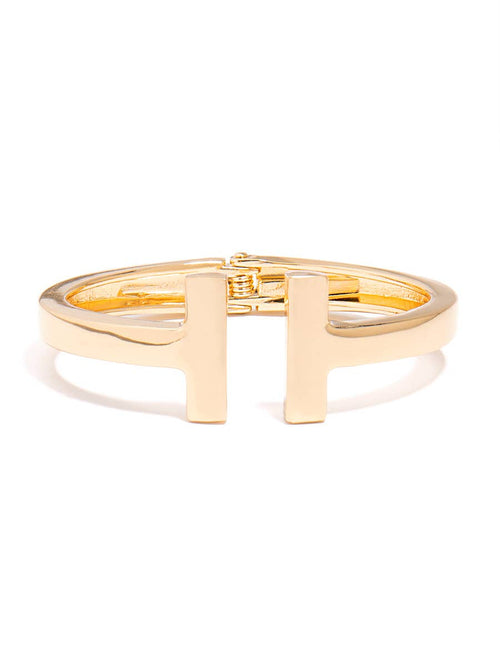 Vertical Bar Open Bangle - Racquesh