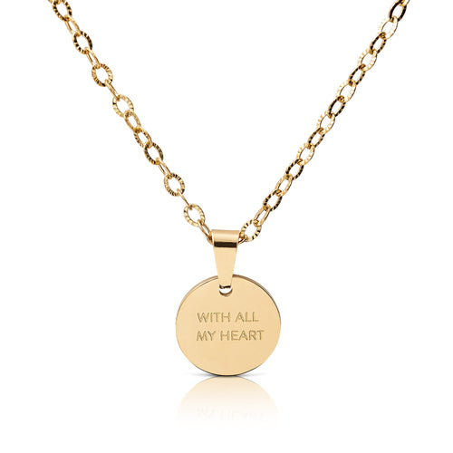 WITH ALL MY HEART' circle necklace - Racquesh